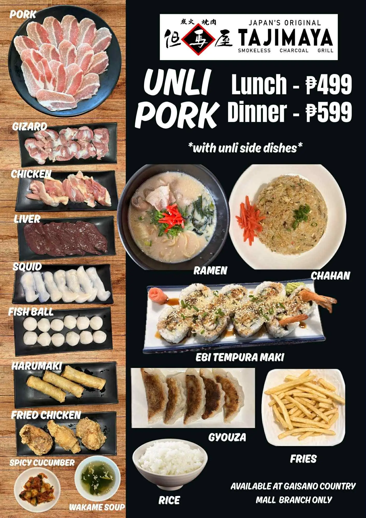 Unlimited Pork Promo of The Original Tajimaya Gaisano Country Mall